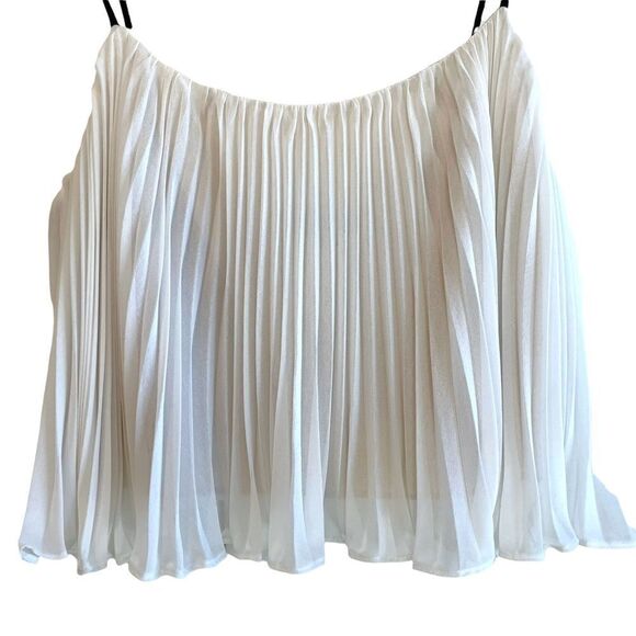 ABS Alan Schwartz Pleated Flowy Crop Top - Picture 2 of 6